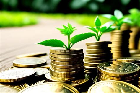 Premium Photo Growing Money Plant On Coin Stacks Finance And