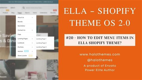 How To Edit Menu Items In Ella Shopify Theme Youtube