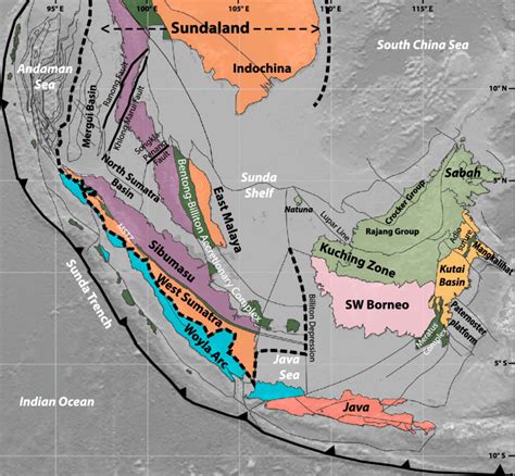 Tectonic Map Of Se Asia Sutures And Accretionary Complexes Are