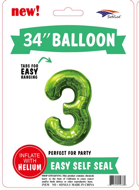 34" Mylar Balloon 0 to 9, Green — Buy Wholesale at SoNice Party