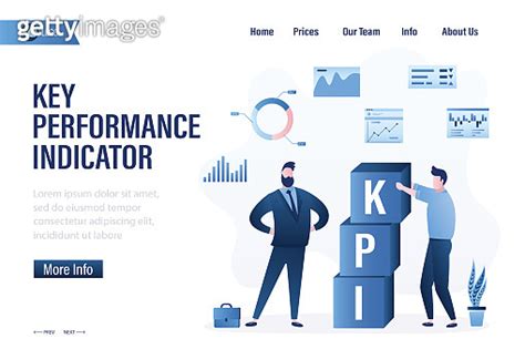 Kpi Key Performance Indicator Landing Page Template Businessman