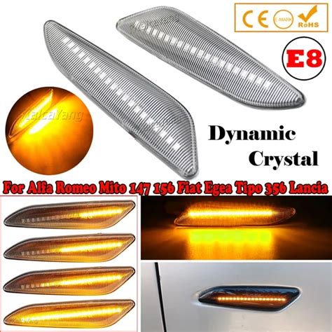 2Pieces Dynamic LED Side Marker Light Turn Signal Blinker Indicator