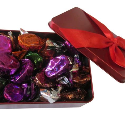 Moshik S Homemade Chocolates Red Rectangle Tin Chocolate Box