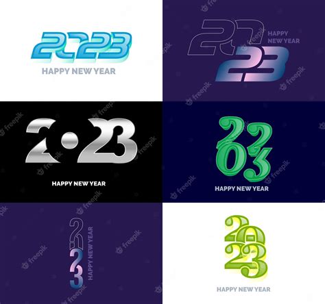 Premium Vector Big Set Of 2023 Happy New Year Logo Text Design 2023