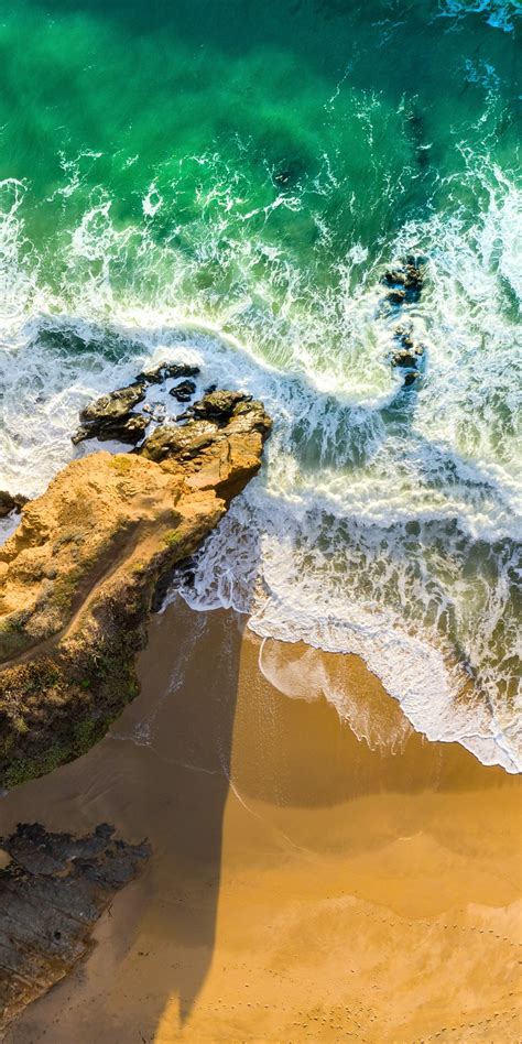 Seashore Wallpaper K Aerial View Beach Cliff Ocean