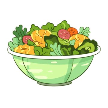 Salad Bowl Clipart Bowl Full Of Leafy Greens Depicts Cartoon