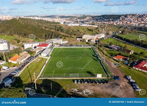 Aerial View of Football Field Stock Photo - Image of summer, court ...