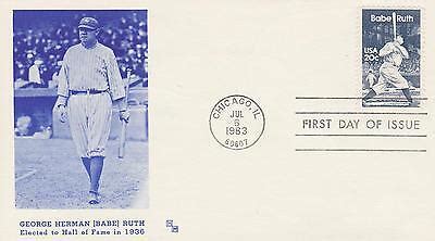 1983 BABE RUTH ISSUE SCOTT 2046 FIRST DAY COVER FDC BASEBALL TOPIC 25