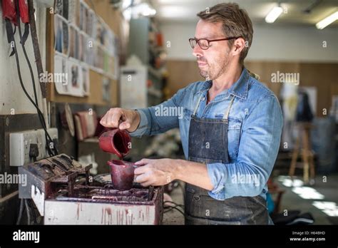 Artist Mixing Sculpting Mould Wax Stock Photo Alamy