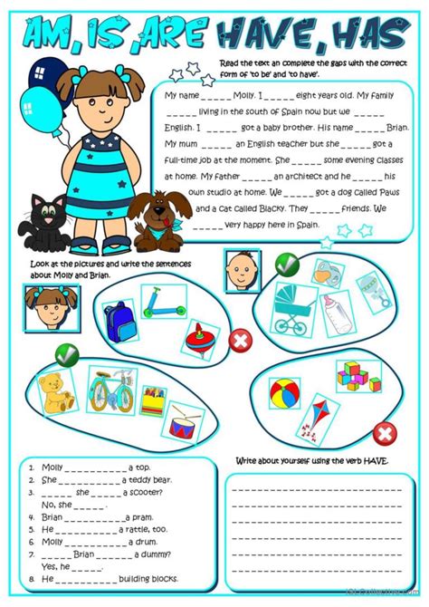 Am Is Are Have Has General Gramm English Esl Worksheets Pdf And Doc