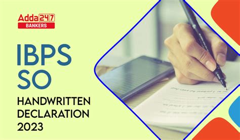 IBPS SO Handwritten Declaration 2023 Sample Format