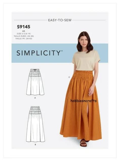 Simplicity 9145 Misses Skirt Easy Sewing Pattern Sizes 6 14 And 16 24 Eur 14 46 Picclick Fr