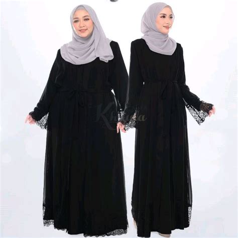 Xs 7xl Saiz 34 55 Cardigan Abaya Plain Plussize Jubah Hitam Saiz