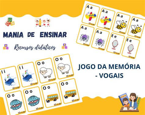 Jogo da memória Vogais Mania de Ensinar Recursos Didáticos