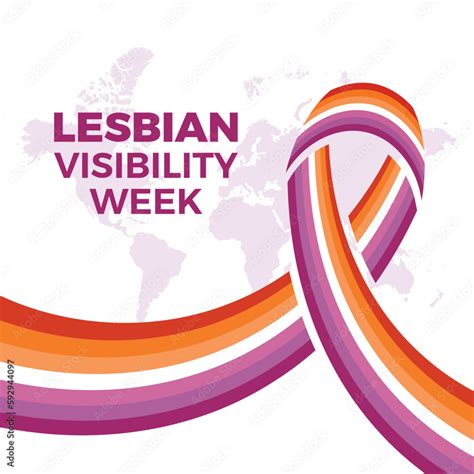 Lesbian Visibility Week Vector Illustration Lesbian Awareness Ribbon