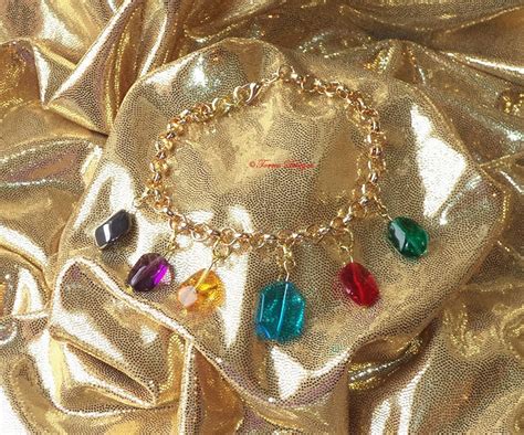 Legend Of Zelda Rupees Charm Bracelet Glass Bead Charms Gold Etsy