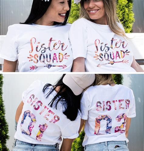 Sister Shirts Matching Sister 01 Sister 02 Shirts Squad Etsy Canada