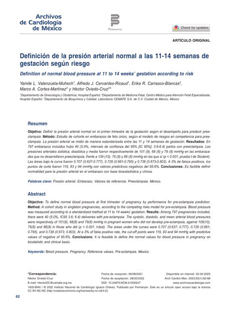 Pdf Definici N De La Presi N Arterial Normal A Las Semanas De