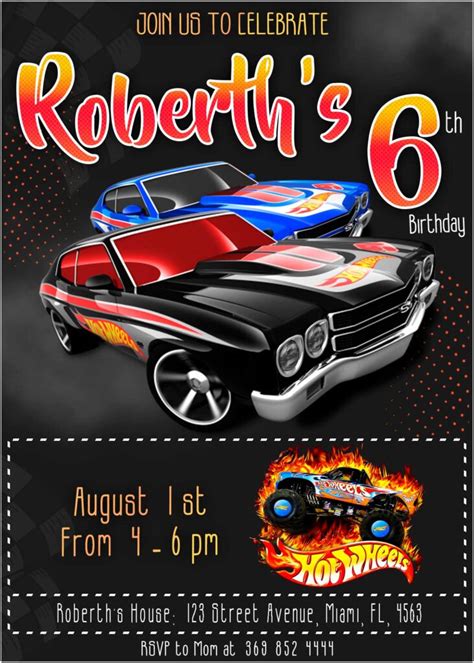 Hot Wheels Birthday Invitation Awesome Invite