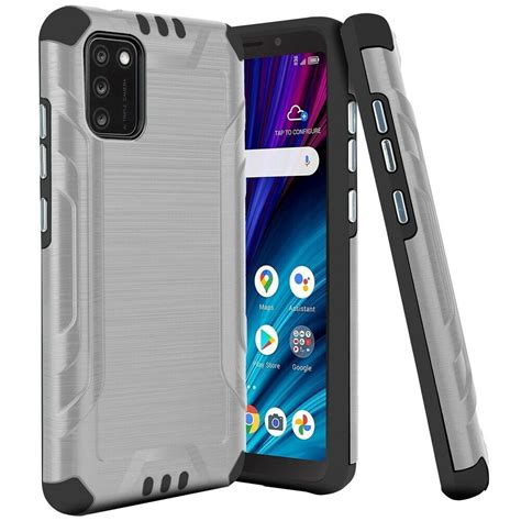 Kaleidio Case For Tcl A X Combat Armor Brushed Metallic Impact