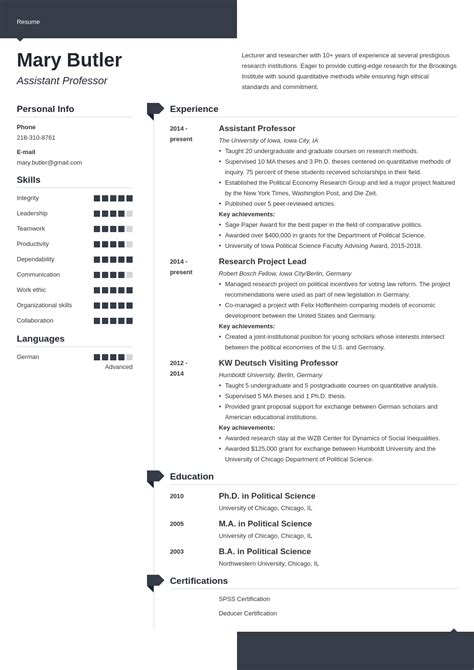 Professor Cv Sample 16 Teacher Resume Examples And Text Templates For 2024