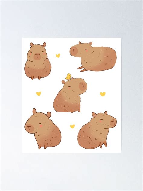 Capybaras Drawing Poster For Sale By Mayarart Redbubble