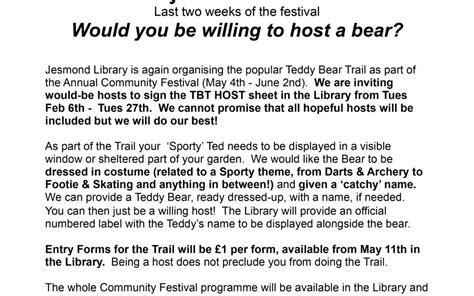 Sporty Teddy Bear Trail 2024 Jesmond Community Festival