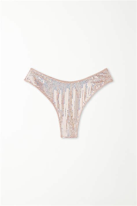 Brazilian Bikinislip Mit Hohem Abgerundeten Beinausschnitt Nude Diamond