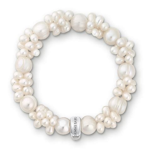 Thomas sabo Charm Club White Pearl Bracelet in White | Lyst