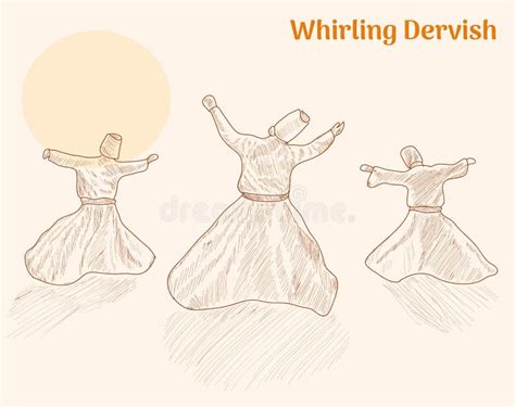 Whirling Dervish Hand Drawing Vector Illustration Stock Vector