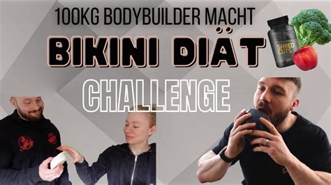 Verhungert Bodybuilder isst Ernährungsplan von Bikini Athletin I 1Tag