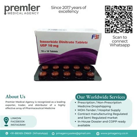 Isosorbide Dinitrate Tablets Mg At Stripe Antianginal Drugs In