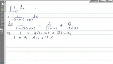 Integration Of 1 1 X2 Dx Using Partial Fraction Method Daftsex Hd