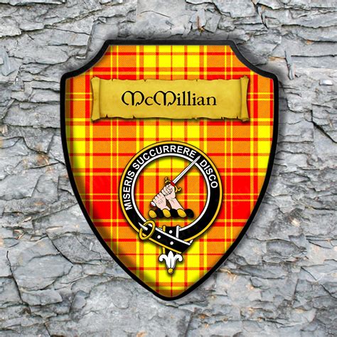 Macmillan Shield Plaque With Scottish Clan Coat Of Arms Badge On Clan