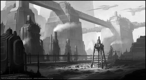 E Scifi Powerplant Architecture Painting Art Conceptual Artist