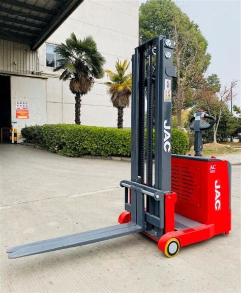 Kg Counterbalanced Semi Electric Pallet Stacker Walk Behind Pallet Lift