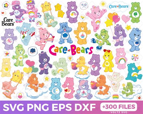 Care Bears Svg Bundle Layered 300 File Care Bears Svg Care Etsy Canada