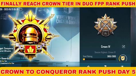 Finally Reach Crown Tier In Duo Fpp Rank Push Duo Fpp Conqueror Rank