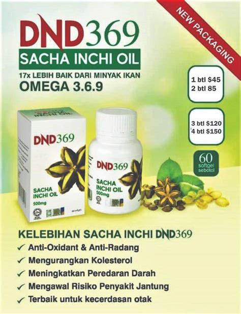 DND 369 Sacha Inchi Oil Softgel Health Nutrition Health Supplements