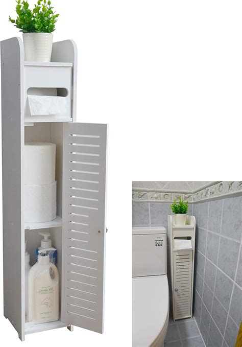 Small Bathroom Storage Corner Floor Cabinet With Doors And Shelves Thin Toilet Vanity Cabinet