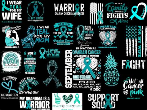 Ovarian Cancer Svg Png In September We Wear Teal Ovarian Etsy