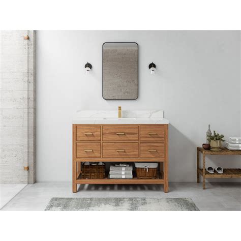 Willow Collections Meuble Lavabo Simple En Teck Parker L 48 Po X P 22