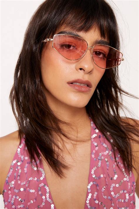 Coloured Lens Aviator Sunglasses Nasty Gal