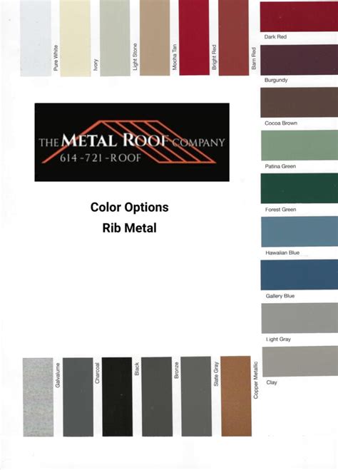 Ohio Metal Roof Color Options - The Metal Roof Company