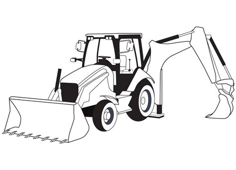 Excavator Coloring Page Desenho De Retroescavadeira Para Colorir The