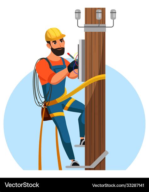 Electrician Repair City Electrical Installation Vector Image