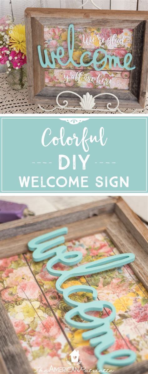 Colorful DIY Welcome Sign Using a Repurposed Frame; DIY Home Decor ...