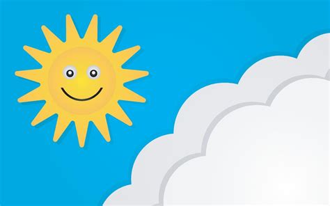 Blue Sky Background with Clouds and Smiling Sun 11893508 Vector Art at Vecteezy