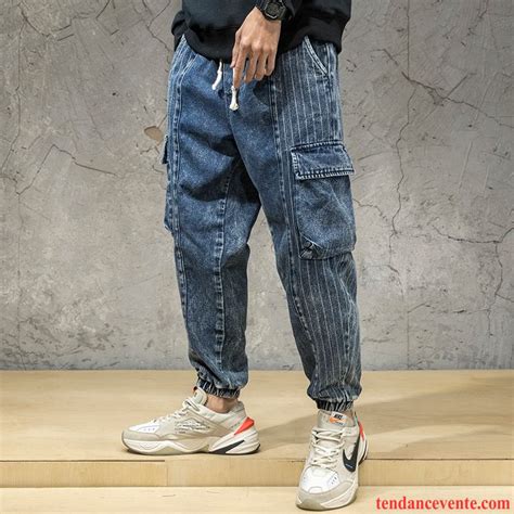 Pantalons Homme Jeans Tendance Neuvième Pantalon Baggy Printemps Jambe