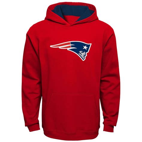 Youth New England Patriots Red Fan Gear Prime Pullover Hoodie